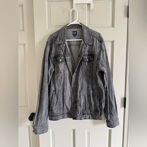 Gap Denim Icon Jacket in Gray Wash Size Large TALL